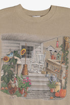 Vintage Fall Harvest Cottage Porch Sweatshirt (2000s)
