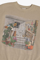 Vintage Fall Harvest Cottage Porch Sweatshirt (2000s)