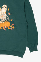 Vintage Green Puppies In Pumpkin Wagon Autumn Harvest Sweatshirt (1990s)