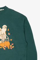 Vintage Green Puppies In Pumpkin Wagon Autumn Harvest Sweatshirt (1990s)