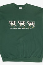 Vintage "Let It Snow Let It Snow Let It Snow" Cows In Winter Boots Sweatshirt (1990s)