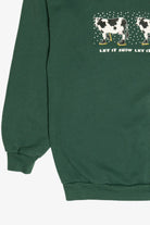 Vintage "Let It Snow Let It Snow Let It Snow" Cows In Winter Boots Sweatshirt (1990s)