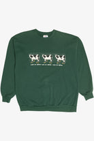 Vintage "Let It Snow Let It Snow Let It Snow" Cows In Winter Boots Sweatshirt (1990s)