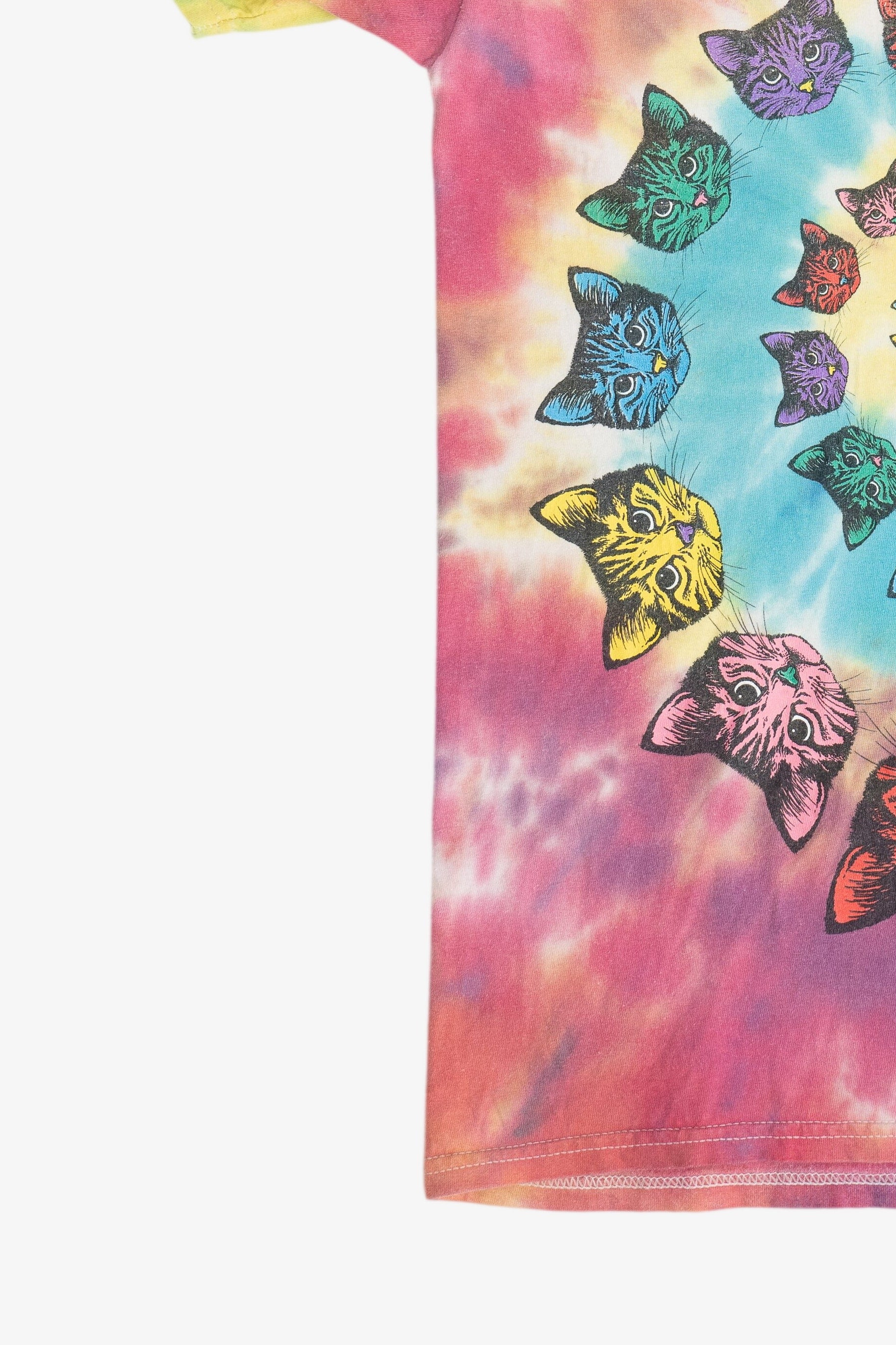 Cat Spiral Rainbow Tie Dye T-Shirt (2010s)