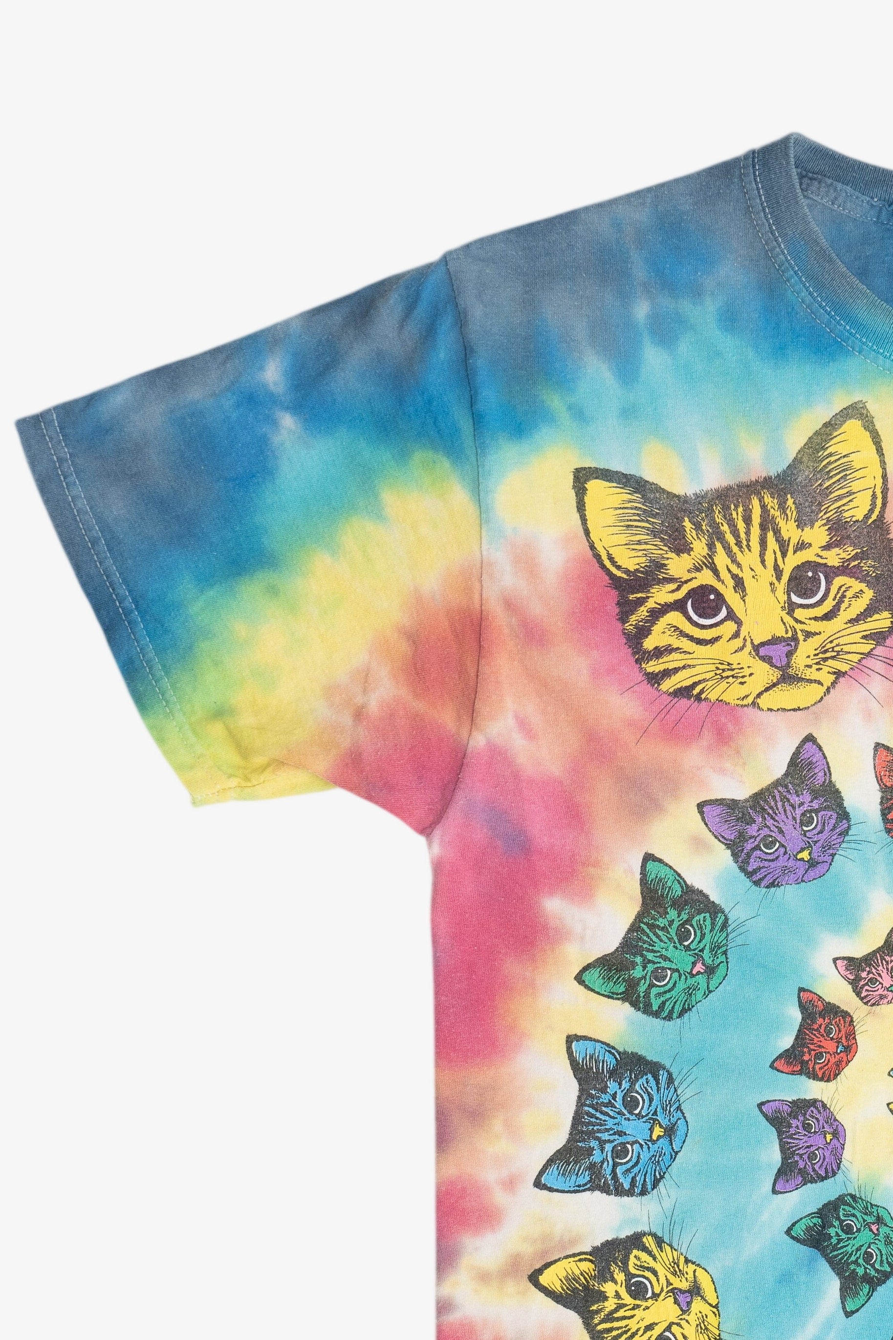 Cat Spiral Rainbow Tie Dye T-Shirt (2010s)