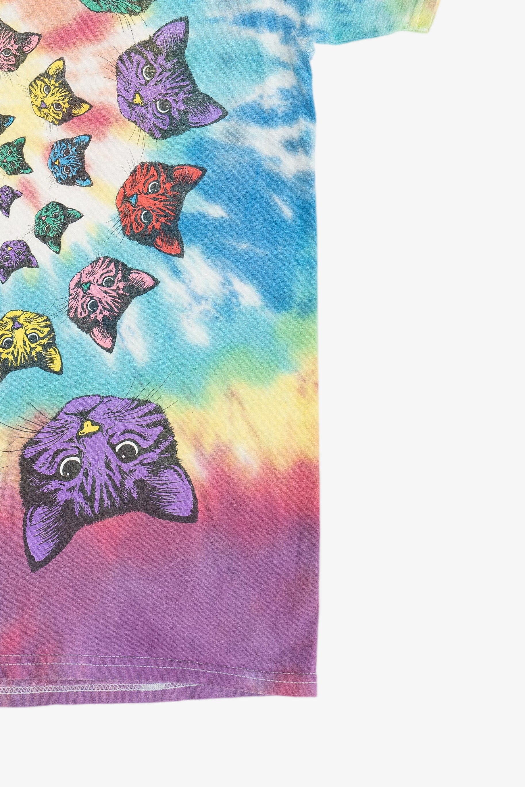 Cat Spiral Rainbow Tie Dye T-Shirt (2010s)