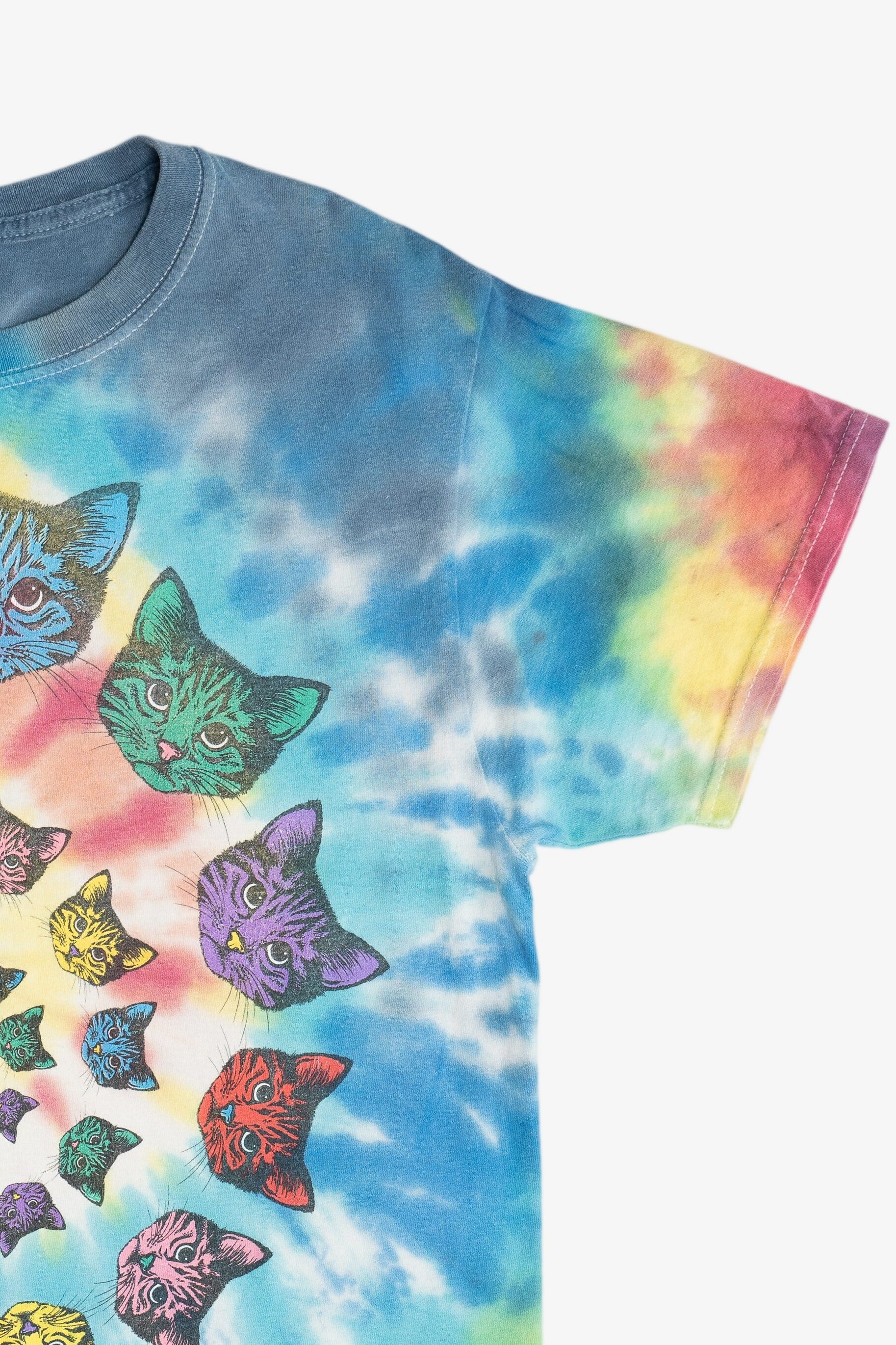 Cat Spiral Rainbow Tie Dye T-Shirt (2010s)