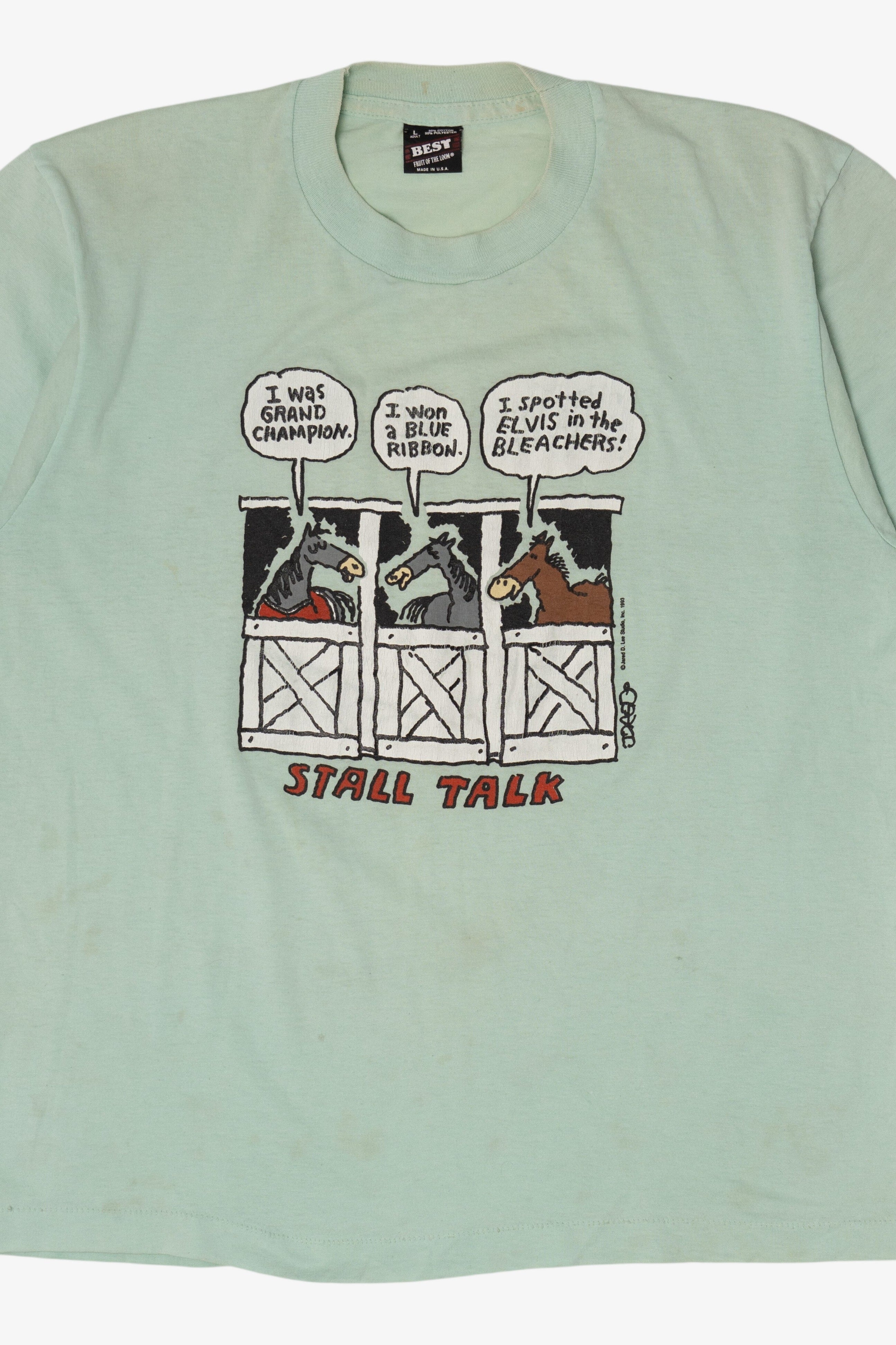 Vintage 'Stall Talk" Funny Horse Single Stitch T-Shirt (1990s)