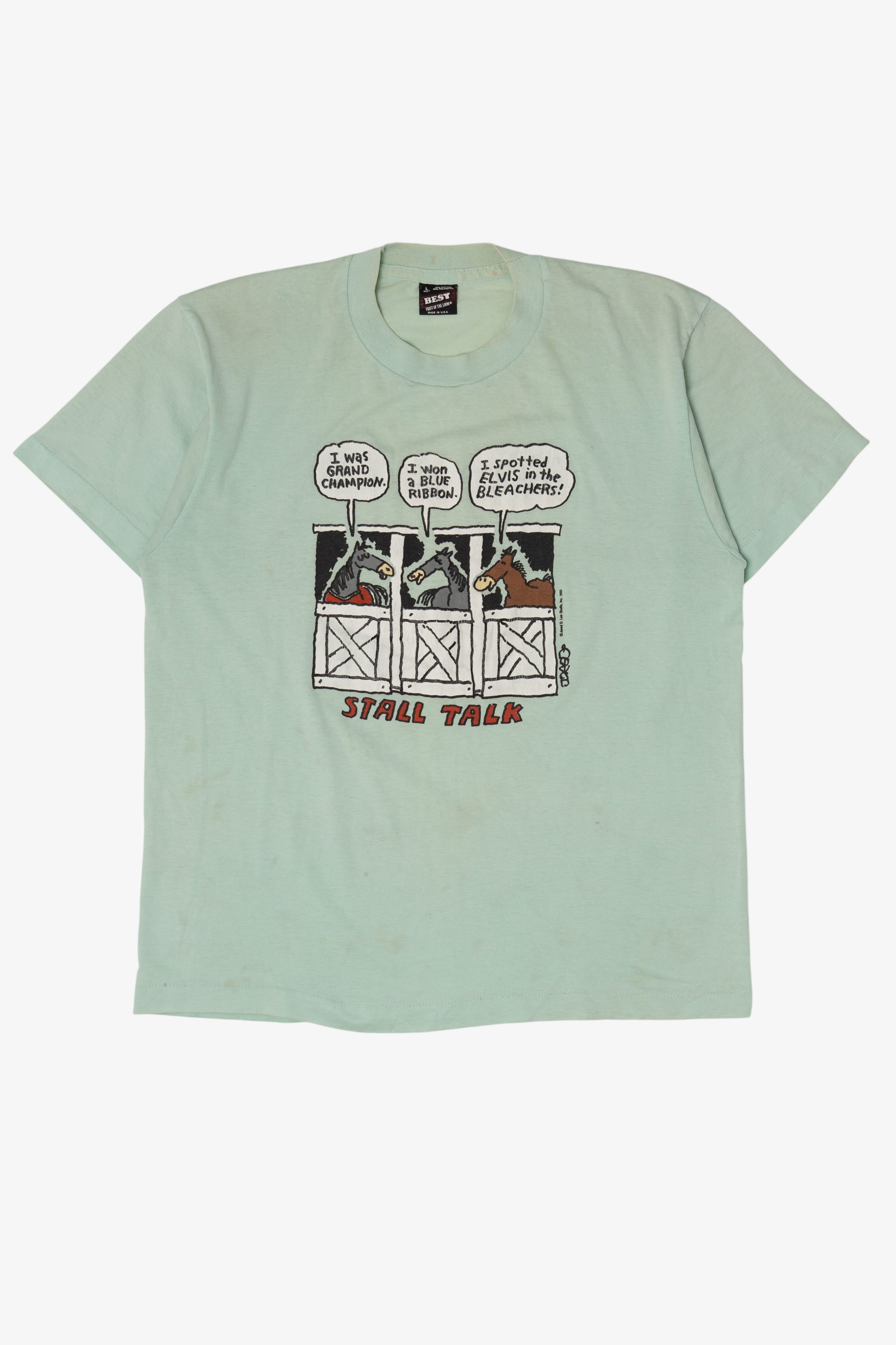 Vintage 'Stall Talk" Funny Horse Single Stitch T-Shirt (1990s)