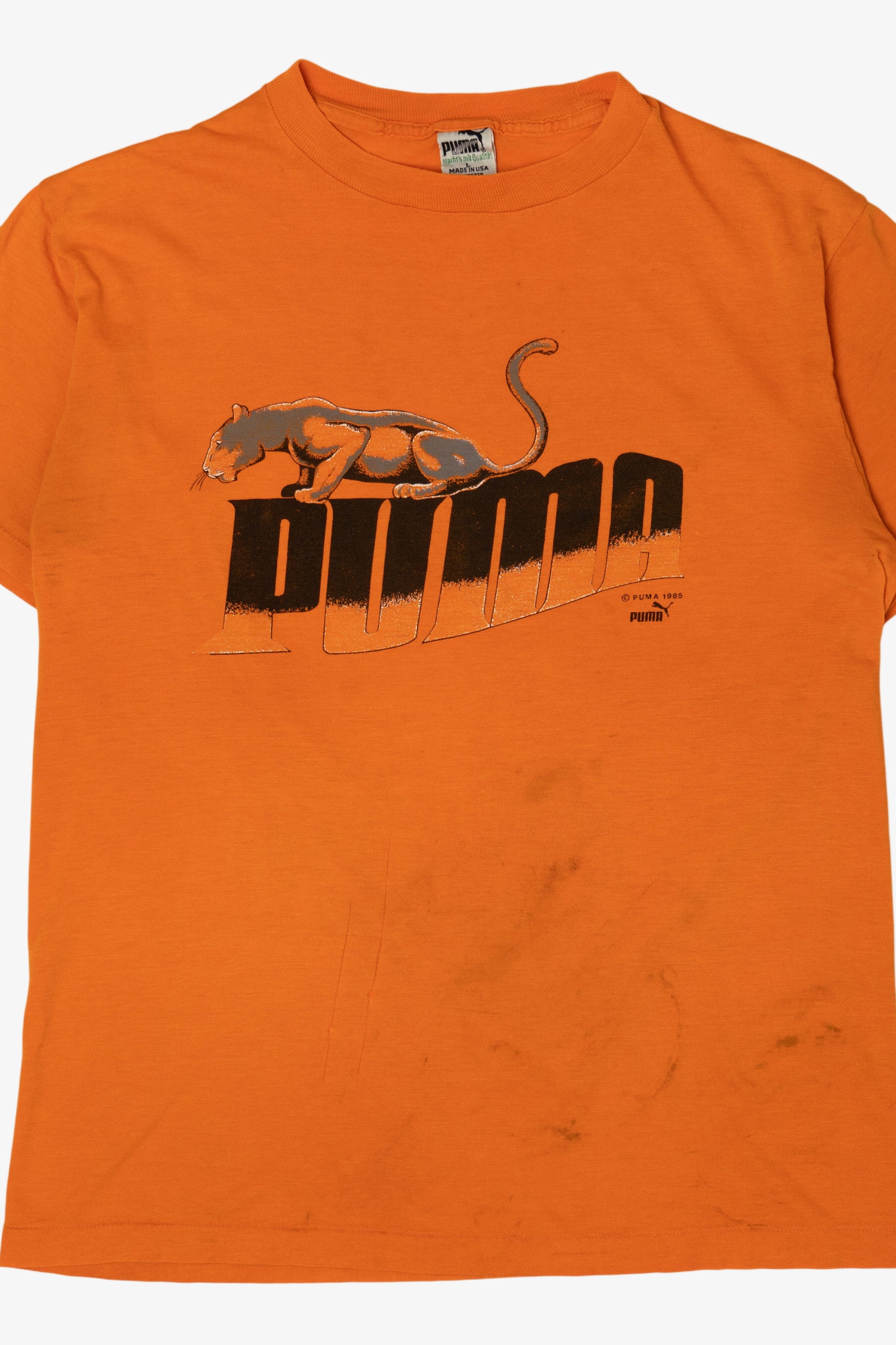 Vintage Distressed Orange Puma T-Shirt (1980s)