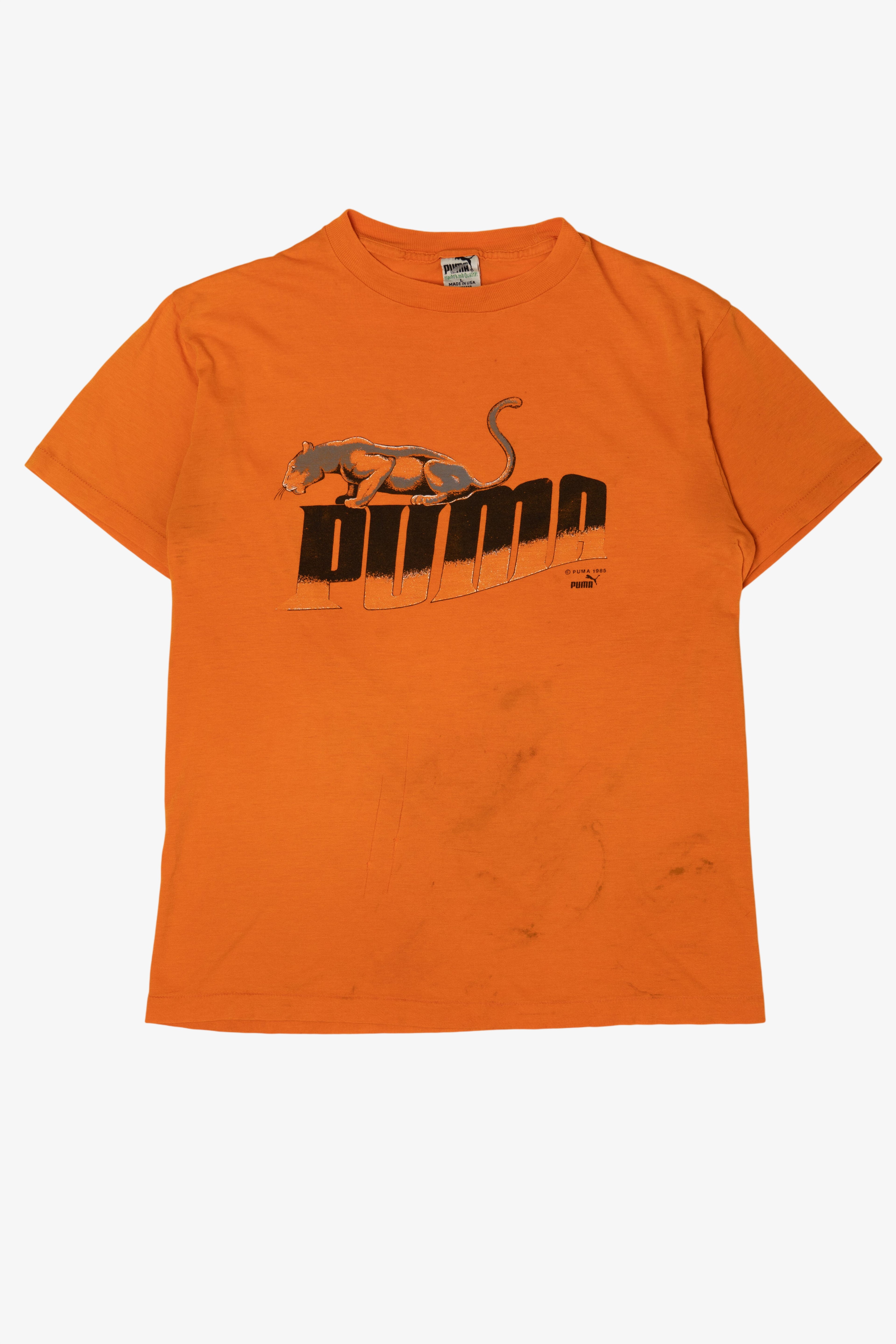 Vintage Distressed Orange Puma T-Shirt (1980s)