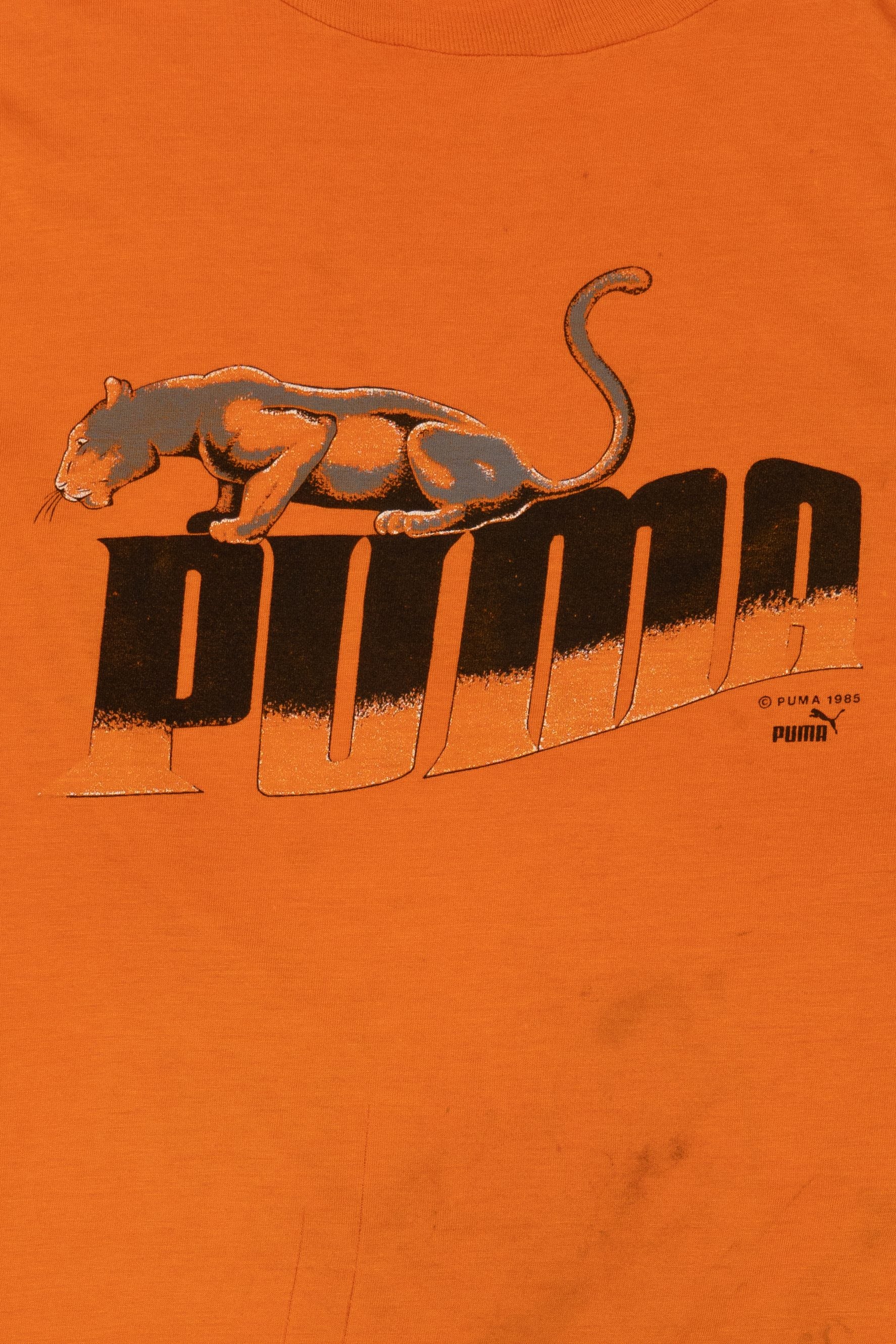 Vintage Distressed Orange Puma T-Shirt (1980s)