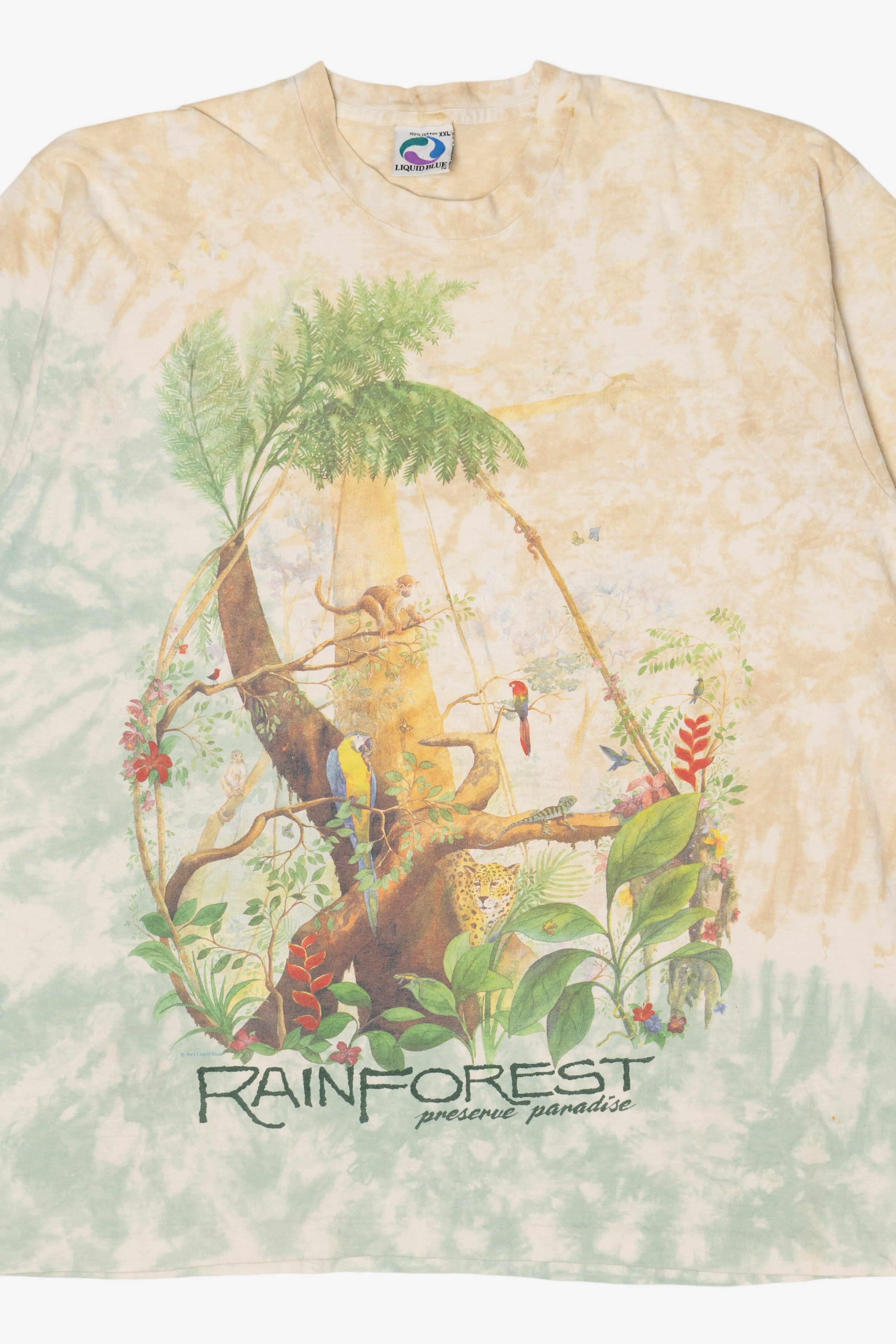Vintage Rainforest Tie Dye Single Stitch T-Shirt (1990s)