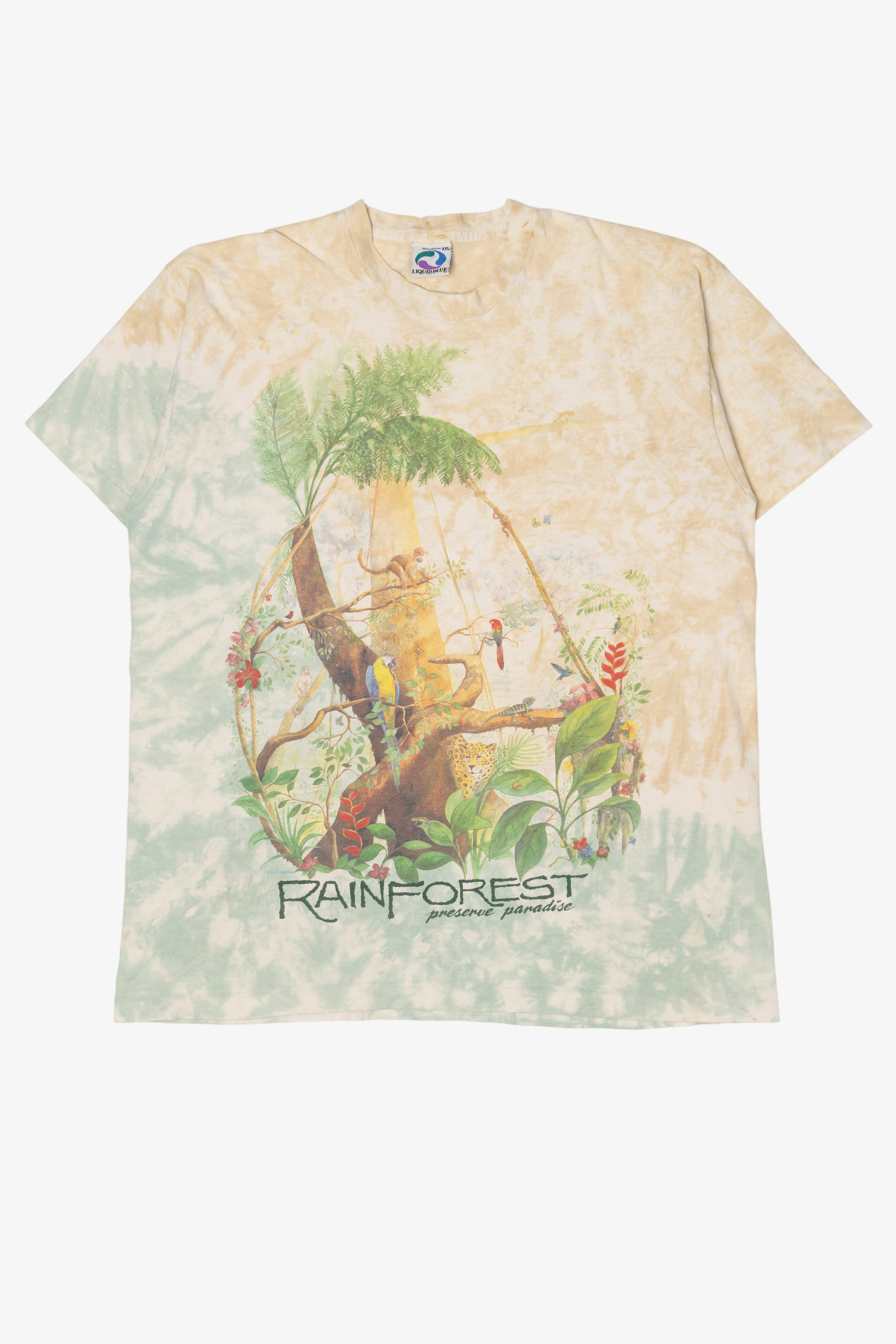Vintage Rainforest Tie Dye Single Stitch T-Shirt (1990s)