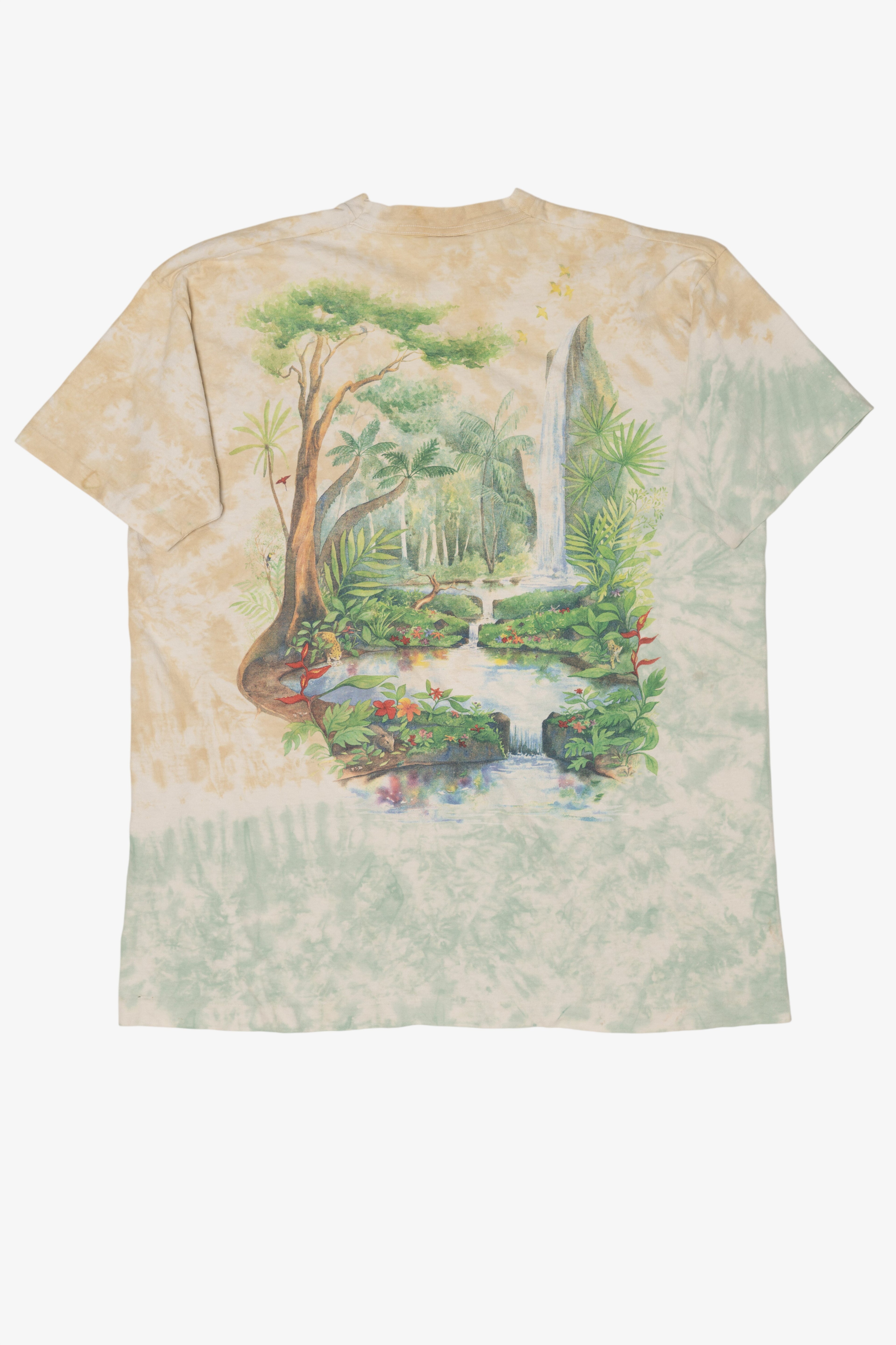 Vintage Rainforest Tie Dye Single Stitch T-Shirt (1990s)