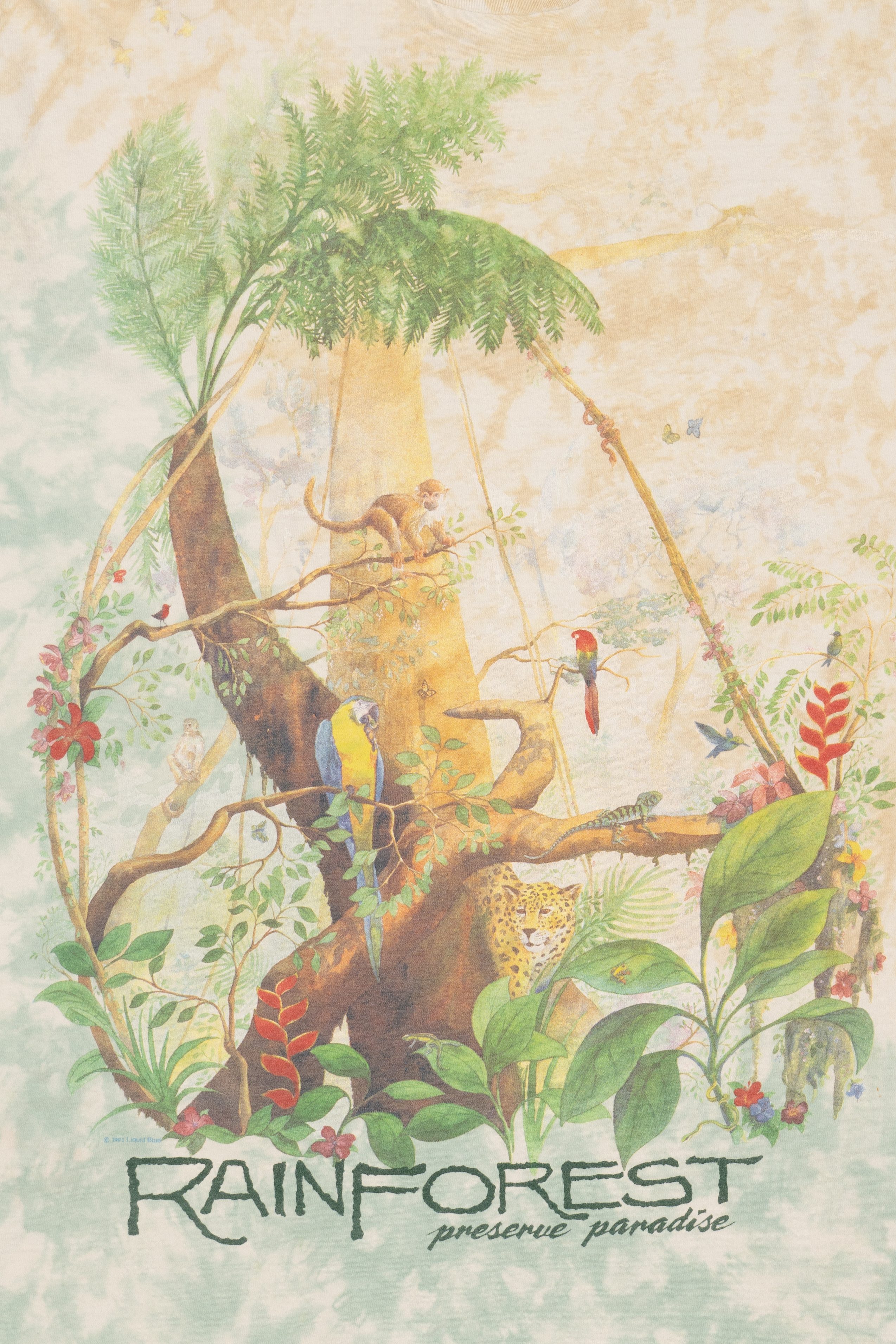 Vintage Rainforest Tie Dye Single Stitch T-Shirt (1990s)