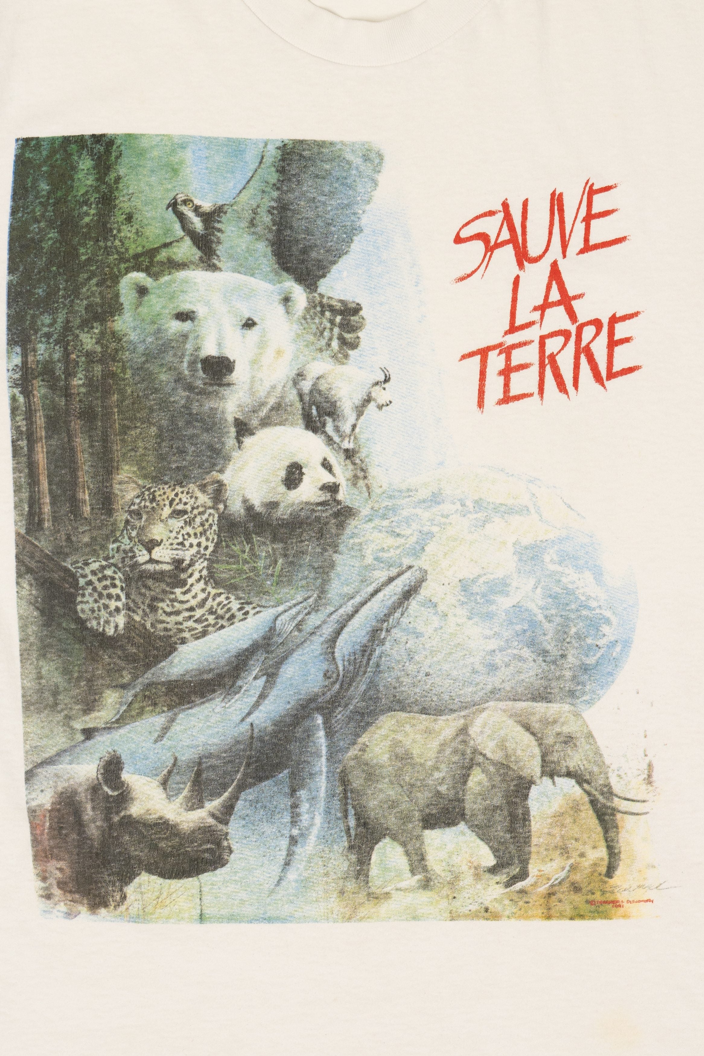 Vintage "Sauve La Terre" Save the Earth Tennessee River T-Shirt (1990s)