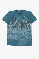 Vintage Distressed Pack Of Wolves Wrap Around Print T-Shirt (1990s)