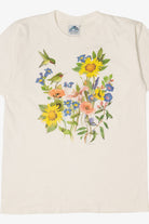 Vintage Hummingbirds And Flowers Dolphin Single Stitch T-Shirt (1990s)