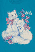 Vintage Blue Kittens Nashville Belton Single Stitch T-Shirt (1980s)