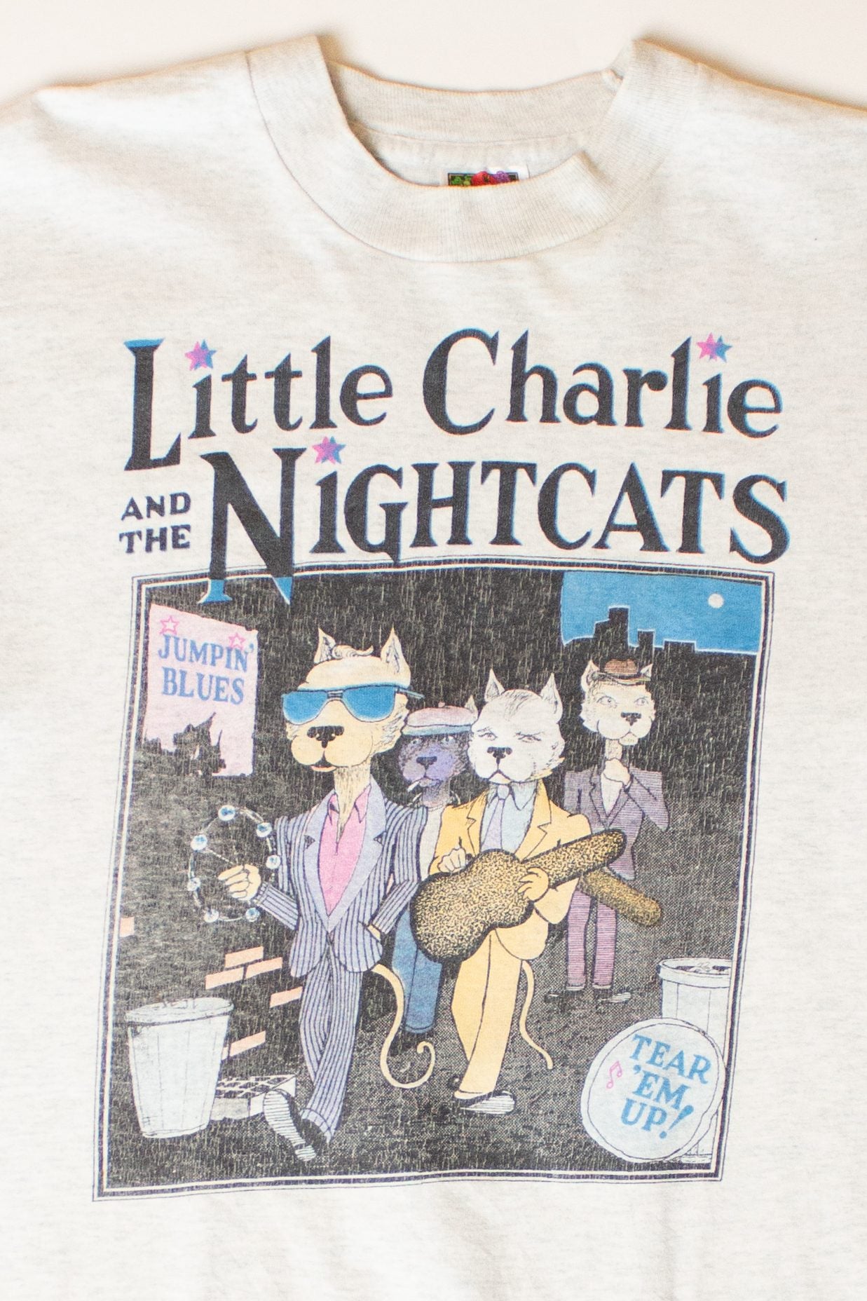 Vintage Little Charlie And The Nightcats Cropped T-Shirt (1990s)