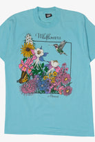 Vintage Blue "Wildflowers" Missouri Hummingbird T-Shirt (1990s)