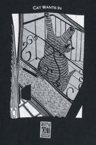 Vintage Stuart Katt "Cat Wants In" "Cat Wants Out" Double Sided Comic T-Shirt (1990s)