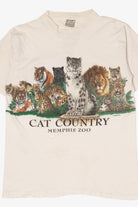 Vintage Thrashed Cat Country Memphis Zoo Big Cats Wrap Around T-Shirt (1990s)