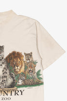 Vintage Thrashed Cat Country Memphis Zoo Big Cats Wrap Around T-Shirt (1990s)