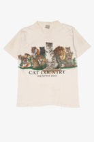 Vintage Thrashed Cat Country Memphis Zoo Big Cats Wrap Around T-Shirt (1990s)