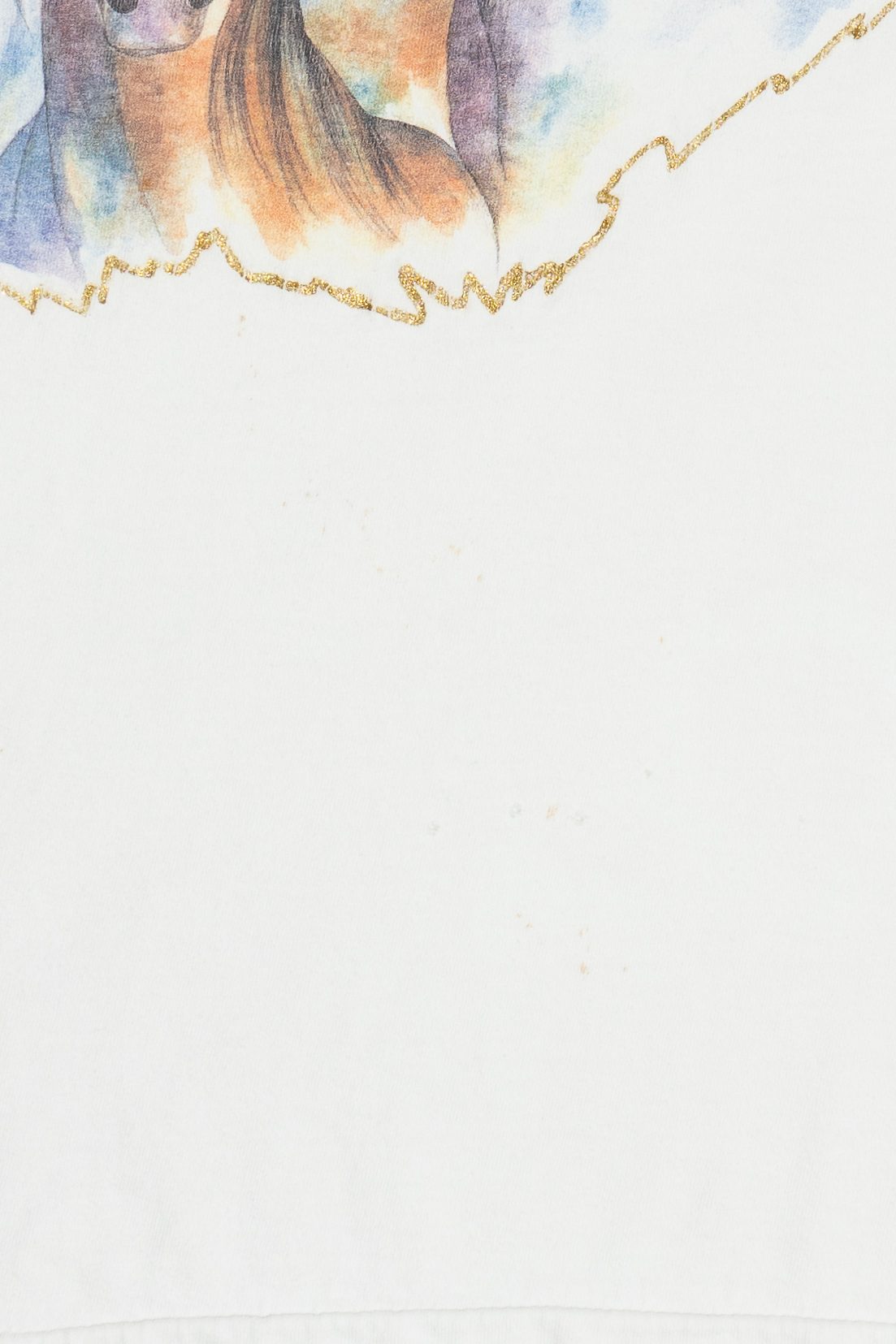 Vintage Horses & Glitter Paint Detail Single Stitch T-Shirt (1990s)