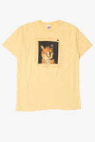 Vintage Yellow "The Love Of An Old Cat" T-Shirt (1990s)