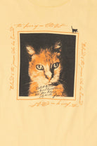 Vintage Yellow "The Love Of An Old Cat" T-Shirt (1990s)