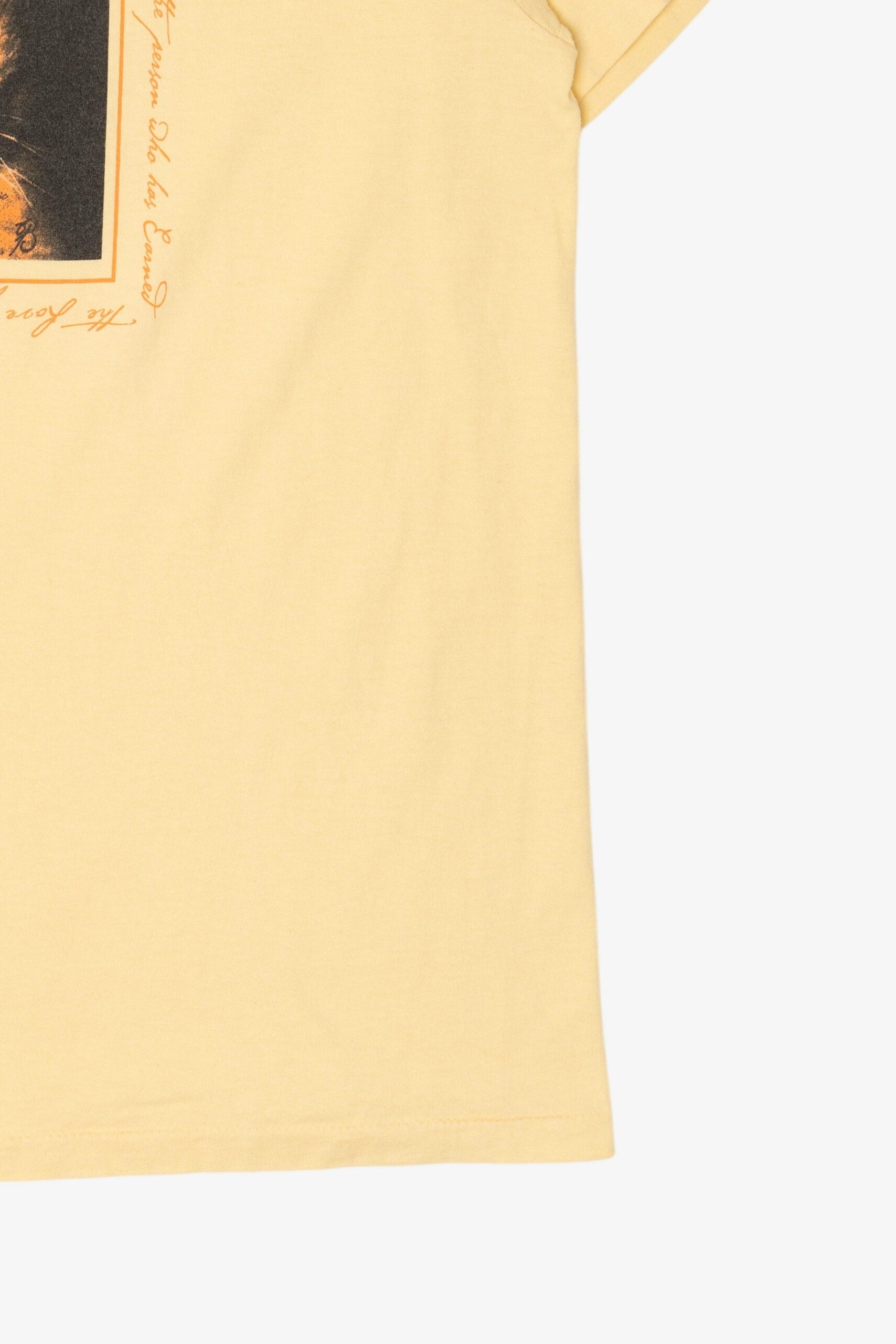Vintage Yellow "The Love Of An Old Cat" Single Stitch T-Shirt (1990s)