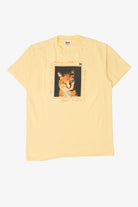 Vintage Yellow "The Love Of An Old Cat" Single Stitch T-Shirt (1990s)