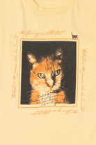 Vintage Yellow "The Love Of An Old Cat" Single Stitch T-Shirt (1990s)