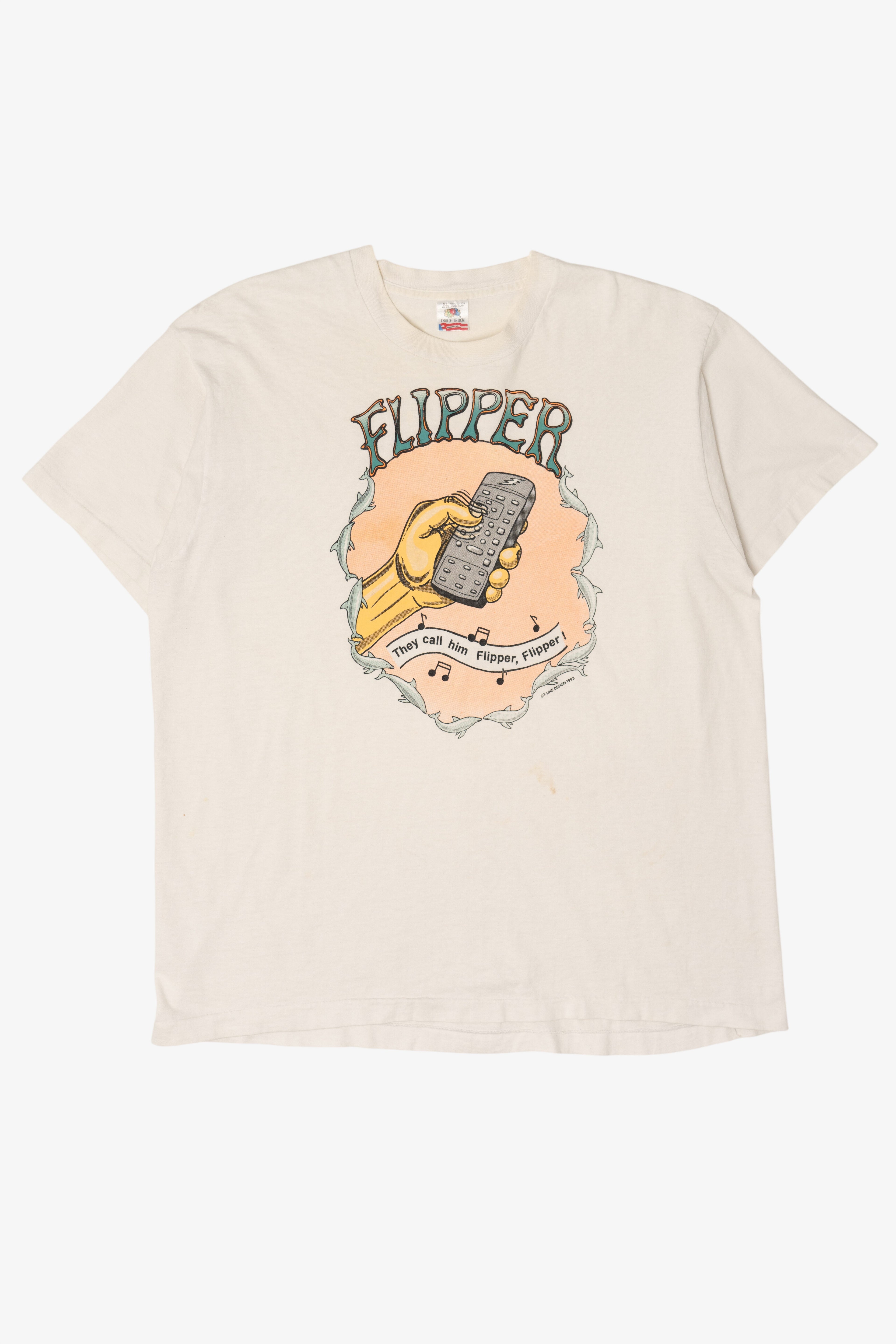 Vintage Flipper TV Show Single Stitch T-Shirt (1990s)