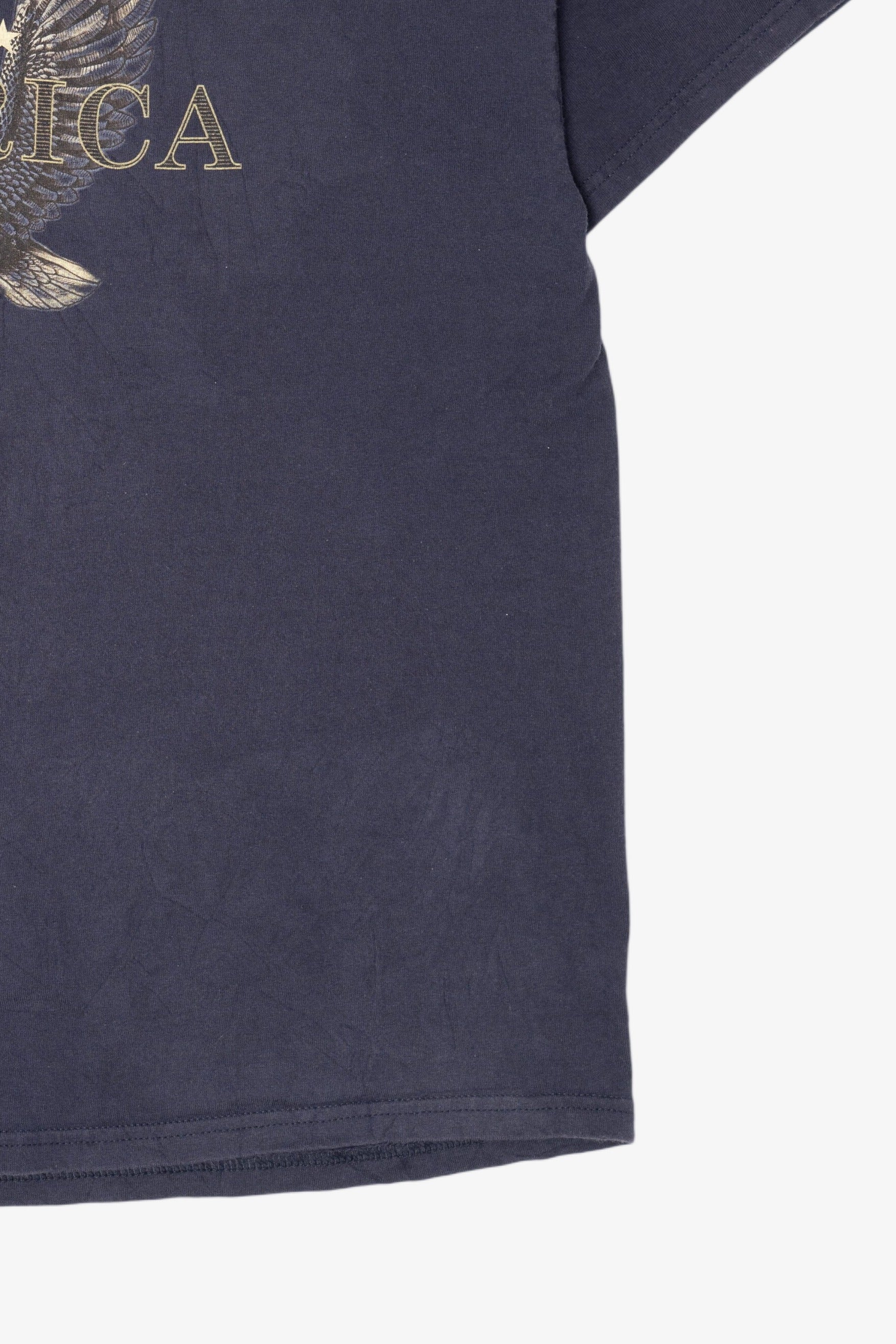 Vintage Navy Blue "America" Bald Eagle T-Shirt (1990s)