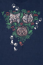 Vintage Navy Blue Wolf And Bears T-Shirt (1990s)