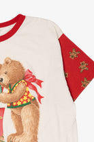 Vintage Christmas Teddy Bears Present Ringer T-Shirt (1990s)