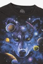 Wolf Spirit In Space Black T-Shirt (2010s)