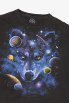 Wolf Spirit In Space Black T-Shirt (2010s)