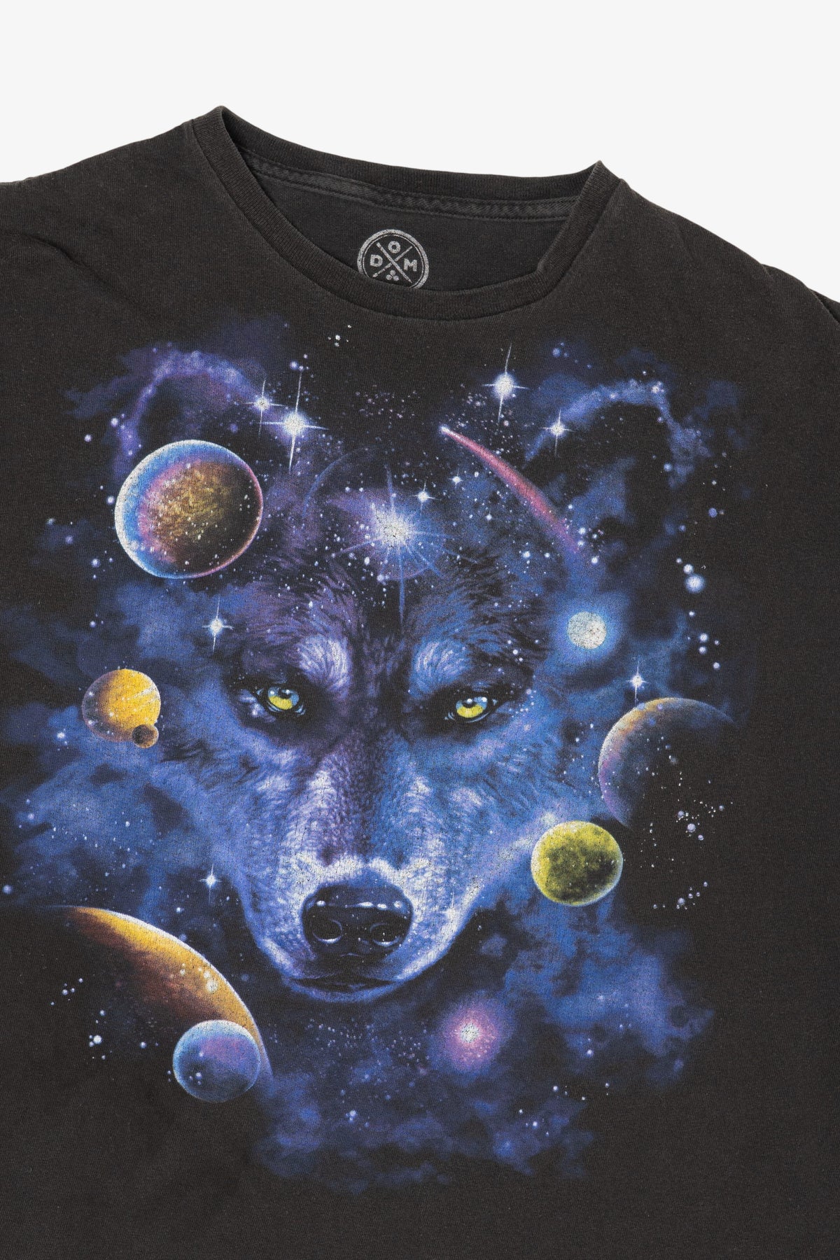 Wolf Spirit In Space Black T-Shirt (2010s)
