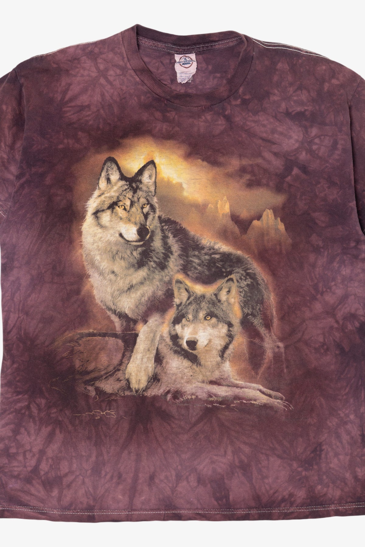 Vintage Purple Tie Dye Wolves T-Shirt (2000s)