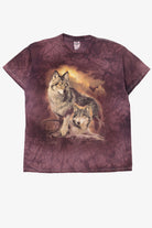 Vintage Purple Tie Dye Wolves T-Shirt (2000s)