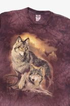 Vintage Purple Tie Dye Wolves T-Shirt (2000s)