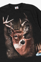 Vintage Whitetail Deer Buck Black T-Shirt (1990s)
