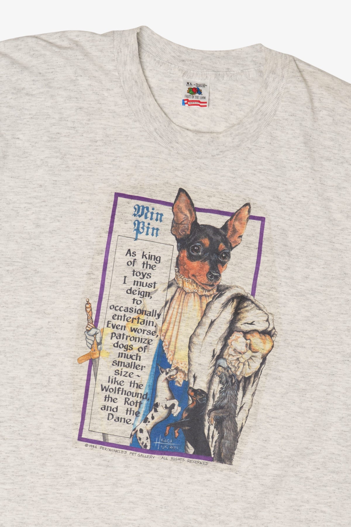 Vintage Miniature Pinscher "King Of Toys" Single Stitch T-Shirt (1990s)