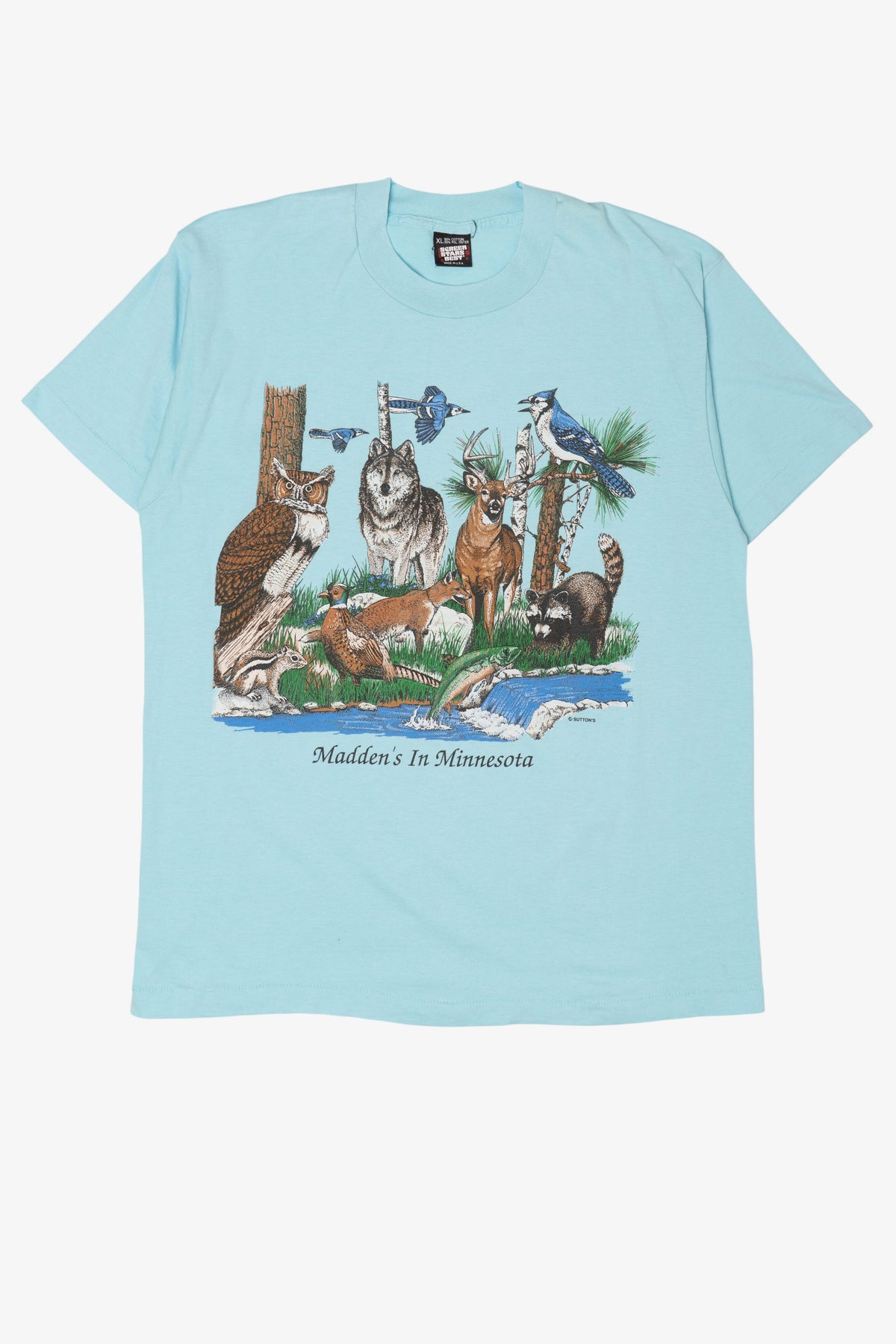 Vintage Wildlife Animals "Madden's In Minnesota" Single Stitch T-Shirt (1980s)