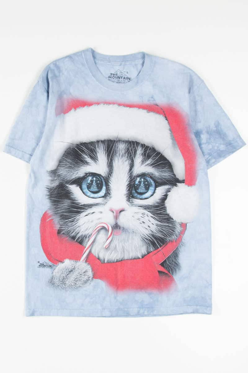 Christmas Kitten Tie Dye Tee 1